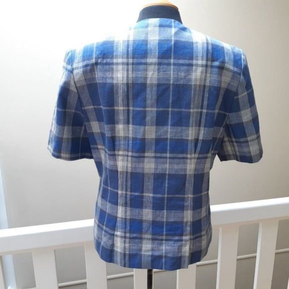 Caslon Blue Stripe Cotton Button Down Shirt Blouse XL - Picture 7 of 7